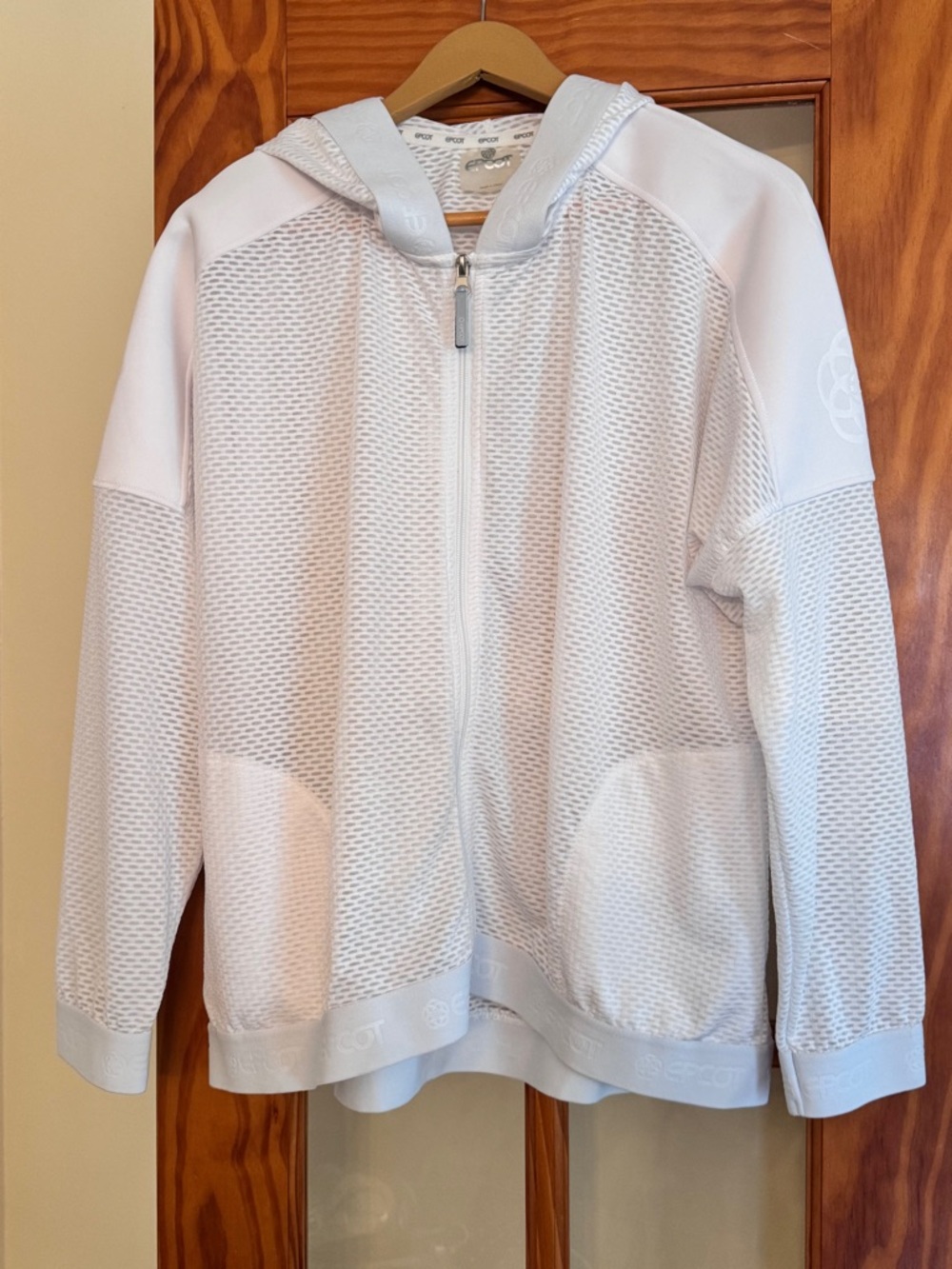 Reduced! Disney Parks Epcot White Mesh Zip-Up Jacket